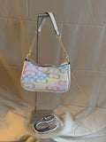 Rosy Mosaic Off-Shoulder Purse