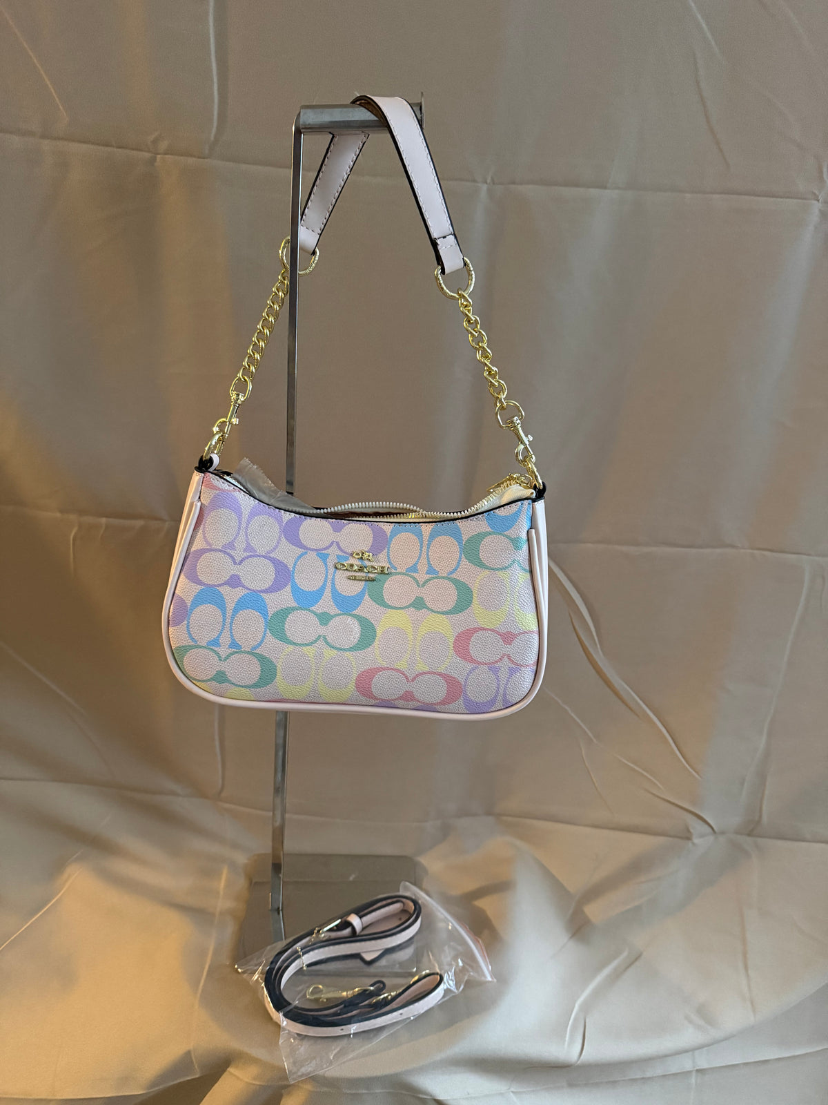 Rosy Mosaic Off-Shoulder Purse
