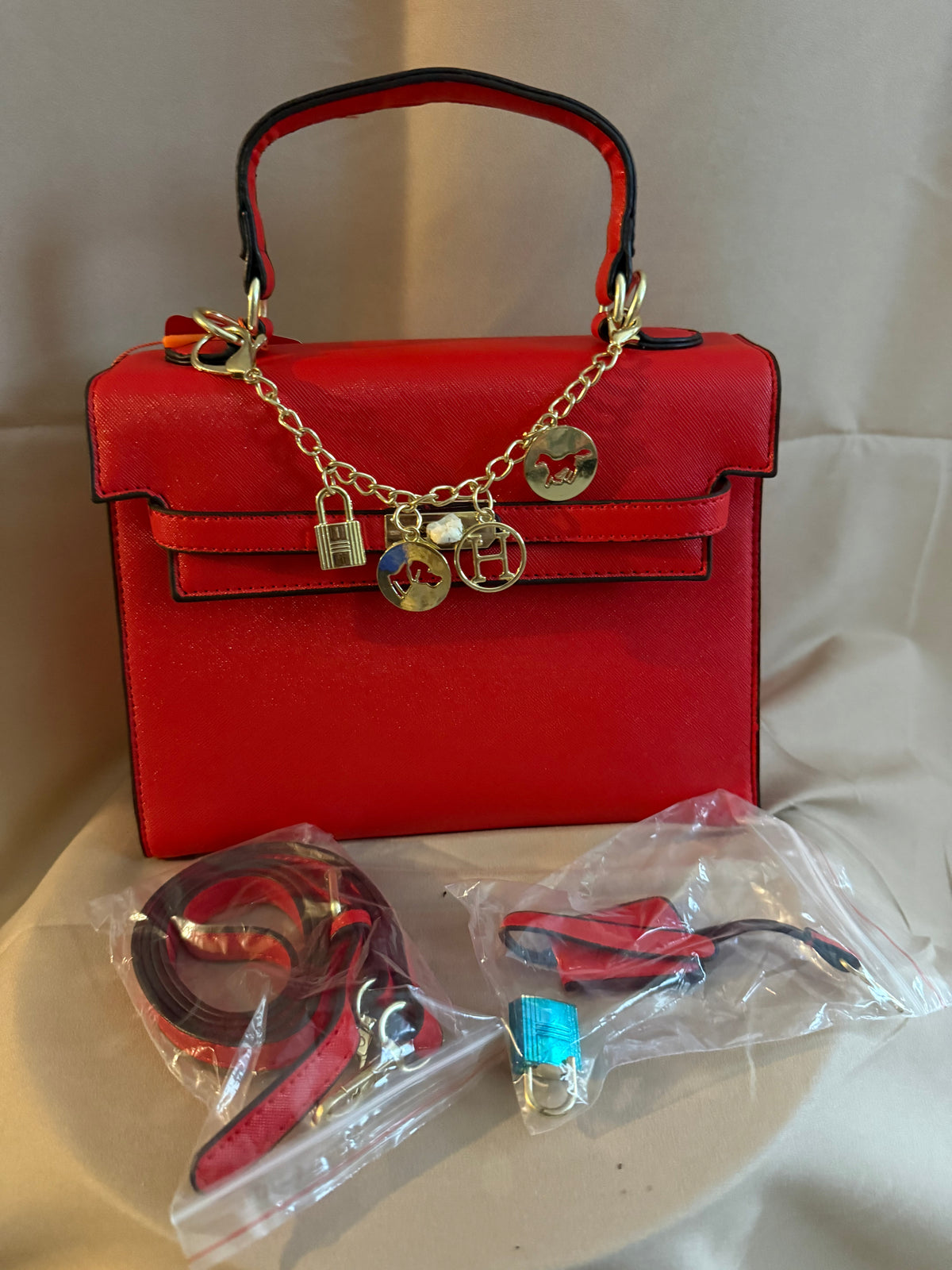 Scarlet Elegance Mini Handbag